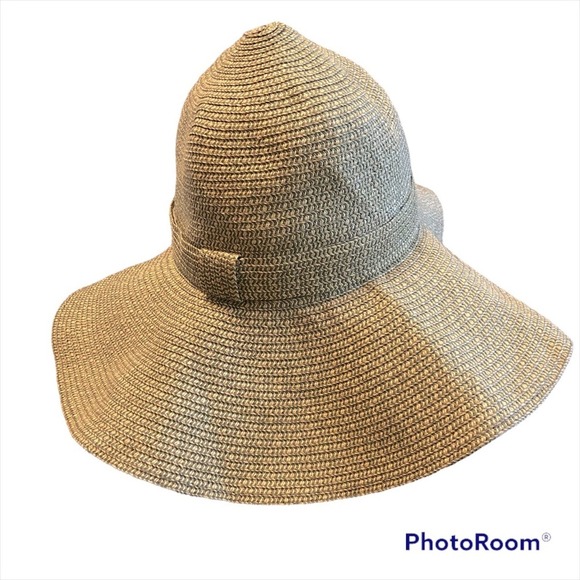 Large Floppy Beach Sun Hat Straw Tan - Picture 1 of 6